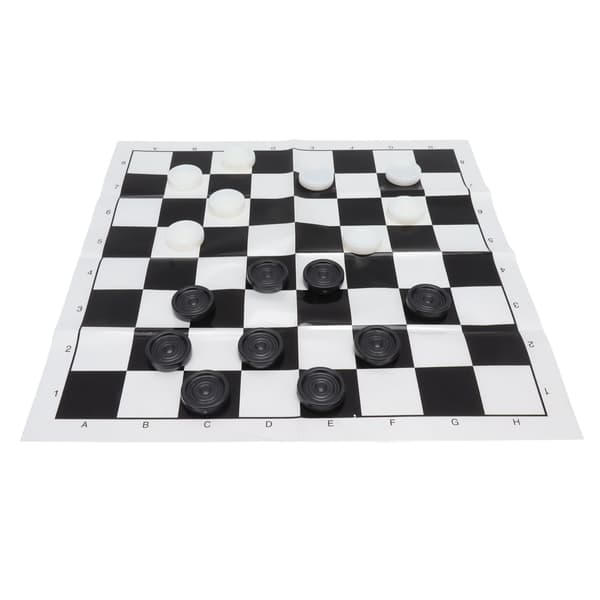 Checkers Set Stackable Black White Plastic Pieces Draughts Board Game with Transparent Box for 3 Years Old and Up 0.1