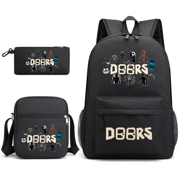 Doors Roblox Tridelad Ryggsäck Svart ~ 1 Tridelad Set Tridelad - Perfet