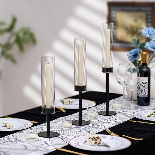 TS-Lysestageholdere 3-pak i jern og glas