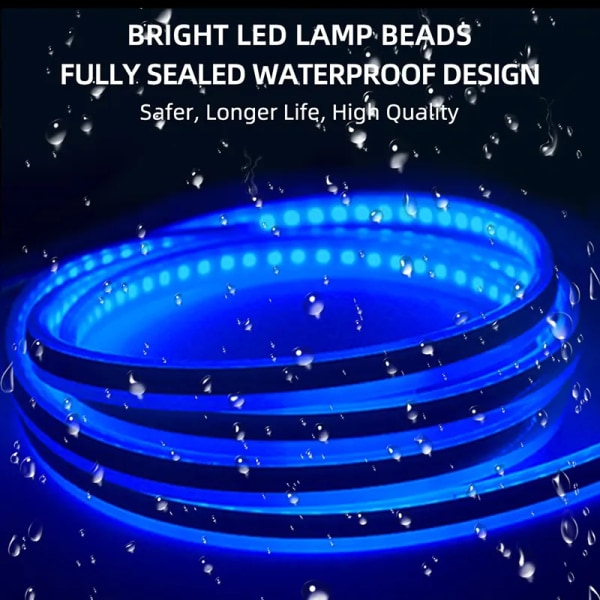 LED-dagkörningsljus Scan Startbil Motorhuv Dekorationsljus DRL Auto Motor Huvguide Dekorativ Ambient Lampa 12V 120cm Ice Blue