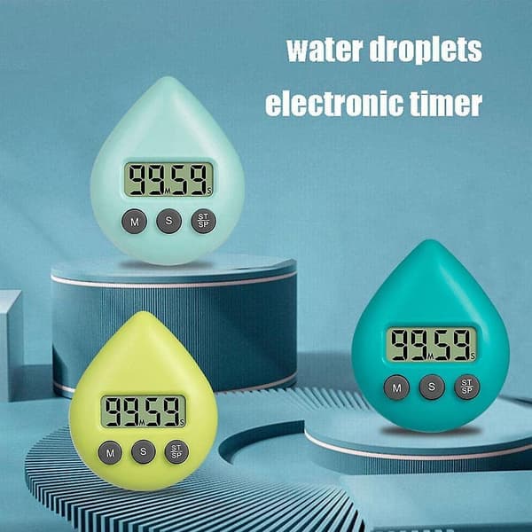 Digital dusjklokke med timer, vanntett timer med alarm og sugekopp Yellow
