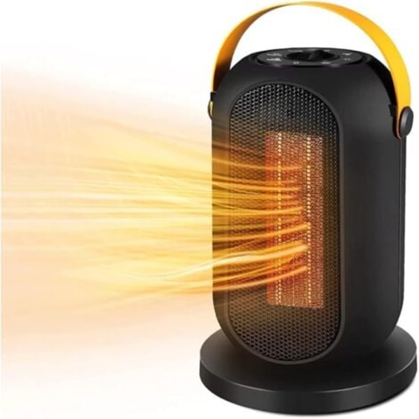 TS-Mini Lämmitin 1200W, 6 tilaa, PTC Keraaminen Lämmitin, Sähkölämmitin, 90° Oskillointi Säädettävä Termostaatti Kylpyhuoneeseen