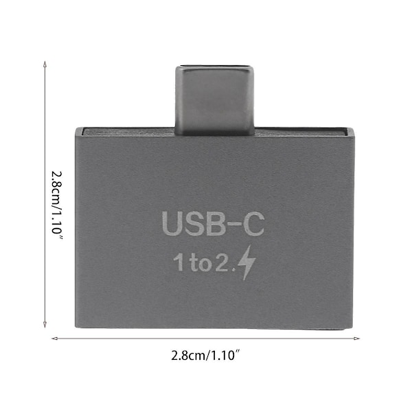 TS-Usb C Hann Til Dobbel Usb C Hunn Splitter Konverter Adapter Skjøtekontakt For Usb C Lader PC