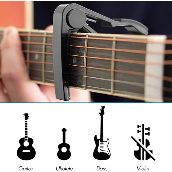 2-pack Gitarr Capo Aluminiumlegering Universal Gitarr Capo för Akustisk, Klassisk och Elgitarr, Ukulele, Bas, Banjo (Röd)
