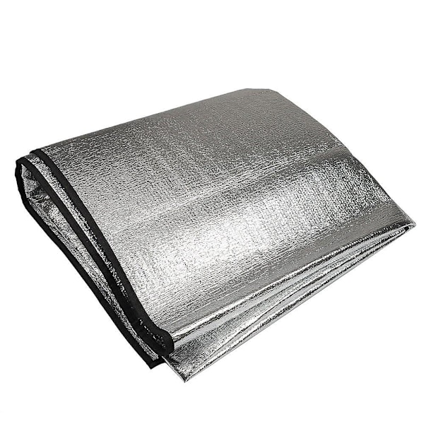 Aluminium picnic tæppe vandtæt sammenfoldelig dobbeltsidet folie sovepose til camping (200 x 150 cm)