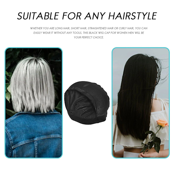 TS-6 st Wig Cap För Peruk Tillverkning Elastisk Dome Mesh Peruk Cap Dam Front Lace Peruk Svart
