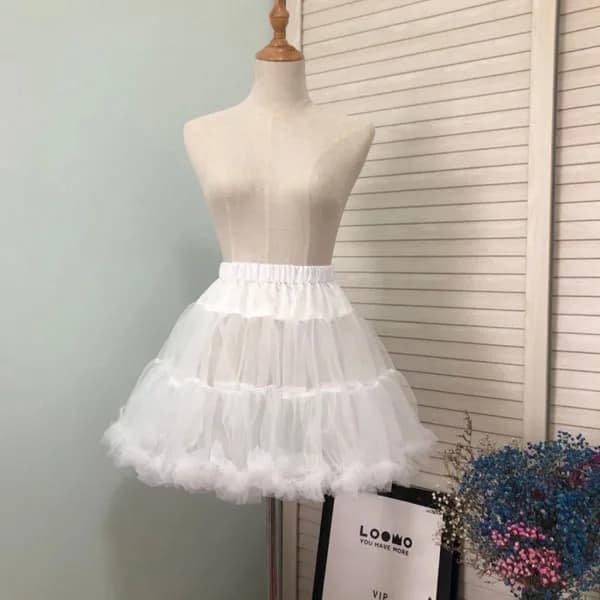 Kvinner Jenter Volang Kort Underskjørt Solid Hvit Farge Fluffy Bubble Tutu Skjørt P