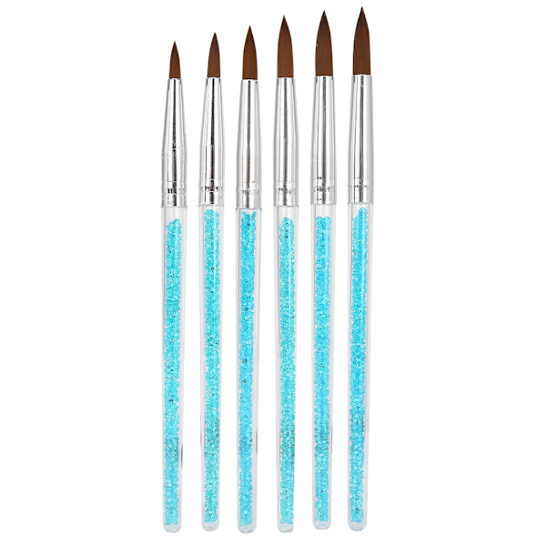 6 stk Nylon Hår Nail Art Pensel DIY Blomstermønster Neglemaling Tegning Pensel Penna
