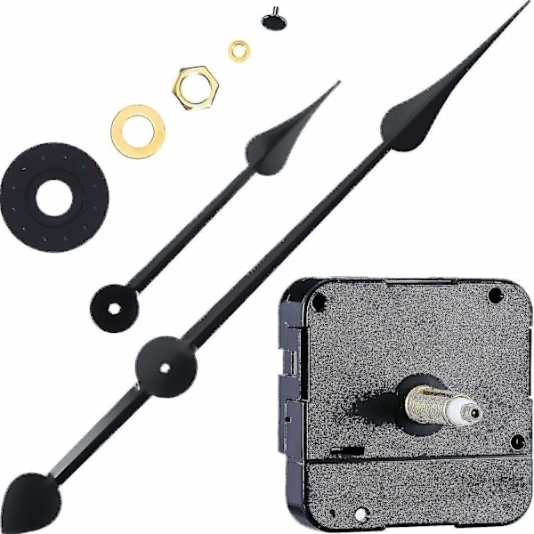 Clock Movement with Long Shaft, High Torque, 7 Inch Pointed Hands - Perfect