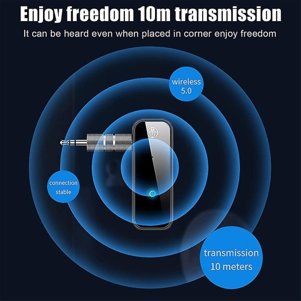 Bluetooth 5.0 -vastaanotin auton melunvaimennukseen, Bluetooth Aux -sovitin, handsfree-puhelut, musiikkivastaanotin [DB]