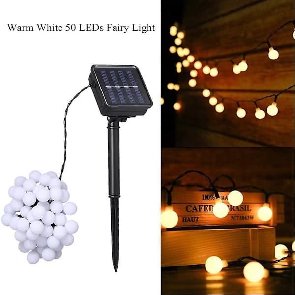 Solar Powered Outdoor String Lights - Waterproof Fairy Lights with 8 Lighting Modes