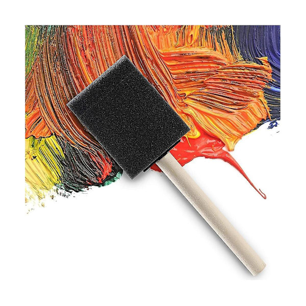 50 stk 2 tommers Skumsponges Malebørste Sett, Perfekt for Akrylmaling, Blekmiddel, Lakk, Håndverk, Kunst