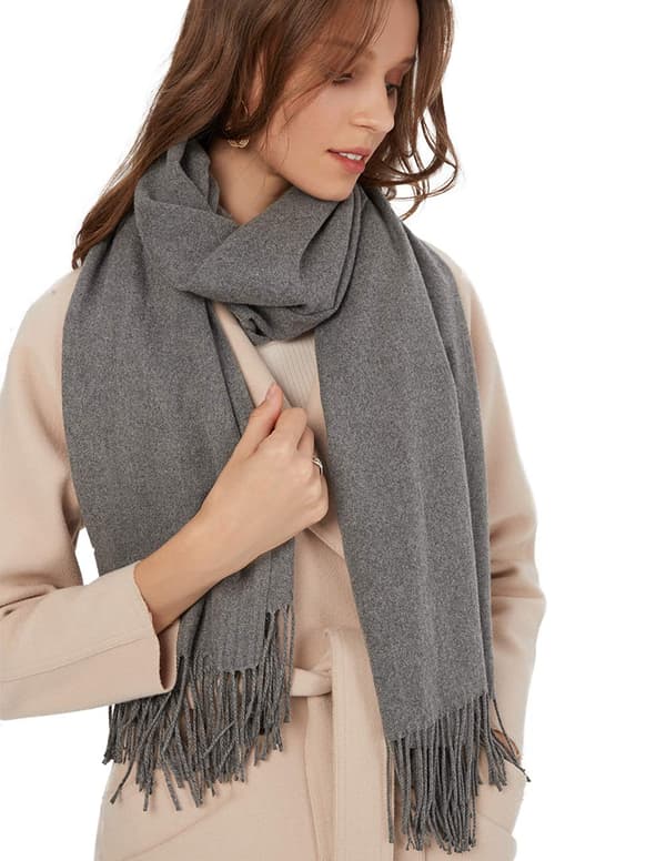 Women's Scarf Warm Autumn Solid Cotton with Tassel/Fringe, Solid & Plaid Pashmina Shawls Stole Reusable