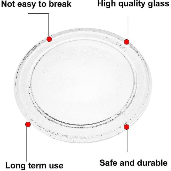 Mikrobølgeovn Glasplade Mikrobølgeovn Glas Drejetallerken Udskiftning Flad Bund Glasbakke 24,5 cm/9,6 Tommer (Flad Bund) default