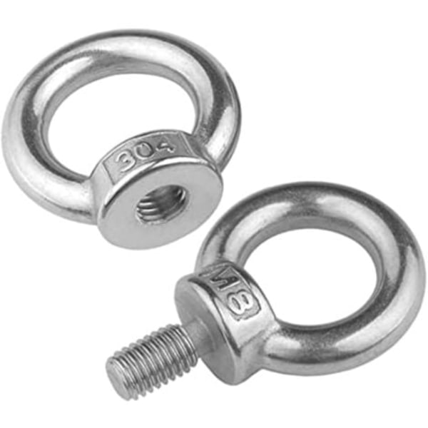 TS-10PCS Løfteøye mutter, hunn ringmutter for løfting av rustfritt stål 304, 10-pakning, M8