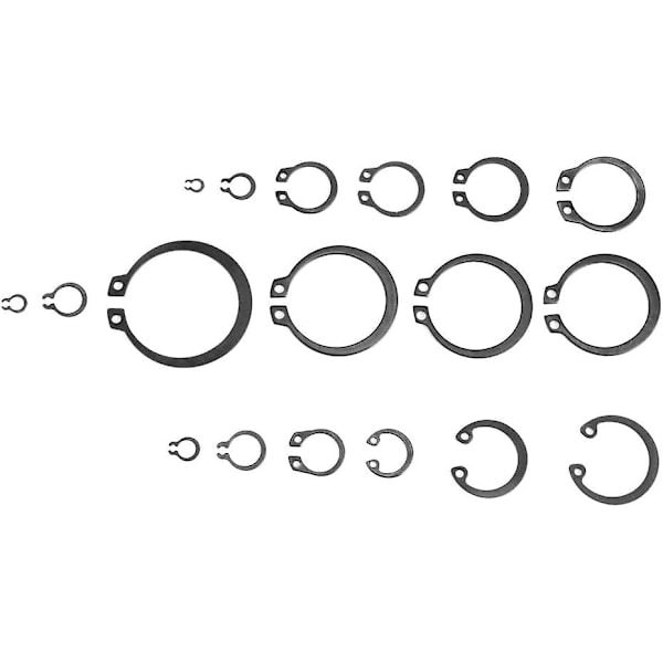 300 stk. E-clip Snap Ring Sortiment Sort Circlip Kit Ekstern Låsering Sortiment 2mm Til 32mm