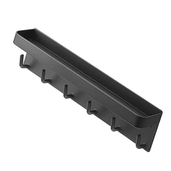 Key Holder for Wall Hooks Organizer Hanger Shelf Wall Mounted Black for Entryway Front Door Kitchen Hallway
