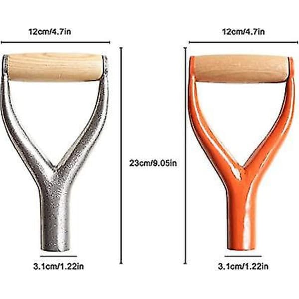 Iron Shovel Handle with Inner Diameter, D/Y-Grip, Good Hand Protection, Garden, Solid Iron, Accessory, Garden Tool for Snow Shovel, Digging, Rake