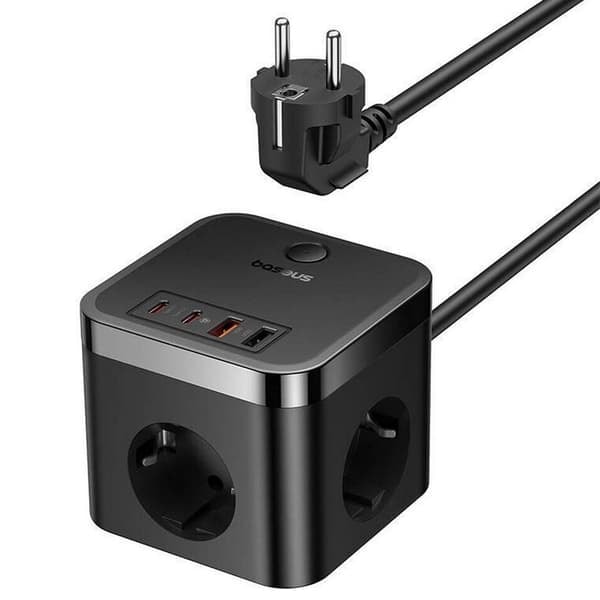 TS-Baseus PowerCombo Cube 2xUSB, 2xUSB-C ja 3 pistorasialla