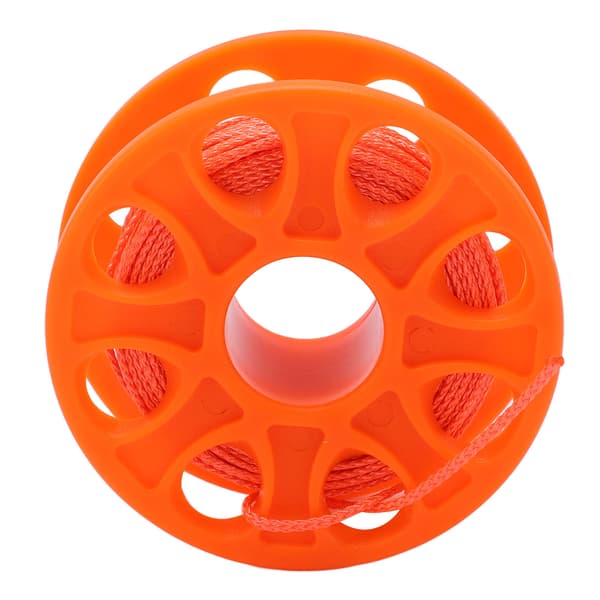 30M Dive Reel Scuba Diving Finger Spool with Double Ended Bolt Snap Clip Fluorescent Orange Thread Orange