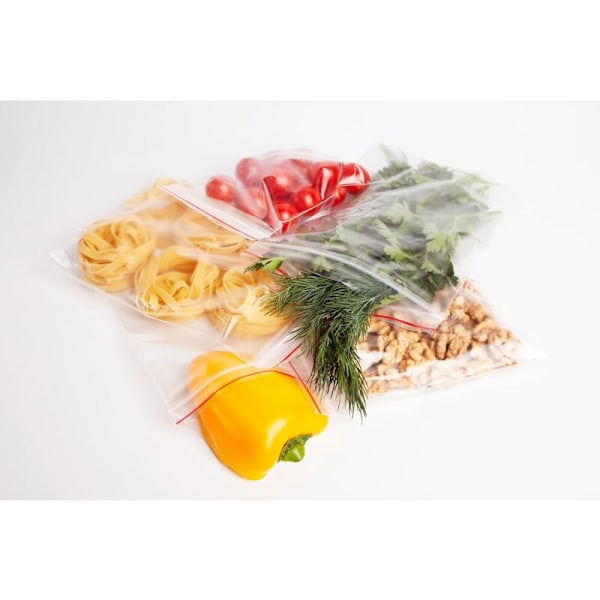 Gennemsigtig plastikpose 100x150mm Posepakke med 100 lynlåsposer Plastikpose i pålidelig lille gennemsigtig pose i polyethylenposer til organisering...