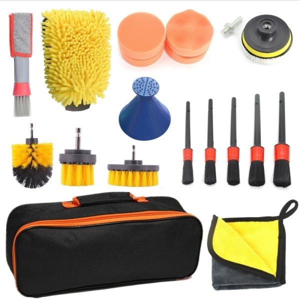 19 stk. detalje bilvask elektrisk boremaskine bilvask børste A 19PCS