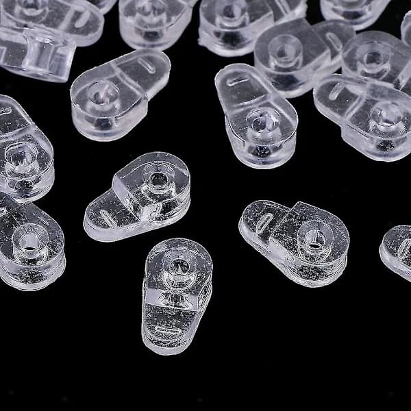 100 st Plastglasfäste Transparent Spegelskåp Fixeringsklämmor Ny