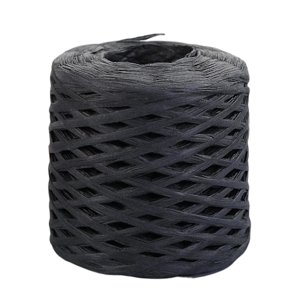 Rulle Papirsnor Genanvendelig DIY Klar Tekstur Håndlavet Indpakning Raffia Halm til Festival Sort