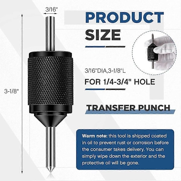 Universal Transfer Center Aligner Transfer Punch Metallisk Härdad Stiftmaskin Område 3/16 Tum till Perfekt