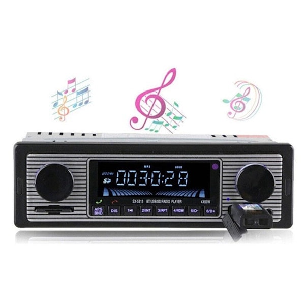 Vintage Bluetooth Autostereo MP3-soitin Audio FM Aux USB Vastaanotto