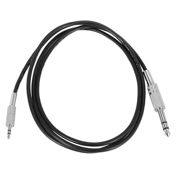 TS-2 stk. 1,5 m 3,5 mm 1/8 tomme han til 6,35 mm 1/4 tomme han stereo lydkabel Hot Black