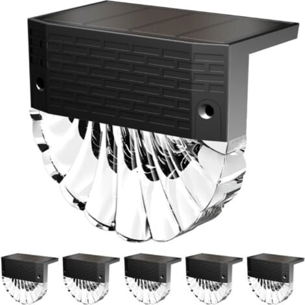 6 st Solcellslampor Utomhus, 3 Lägen, Auto PÅ/AV, IP65, 600mAh Solcellslampa
