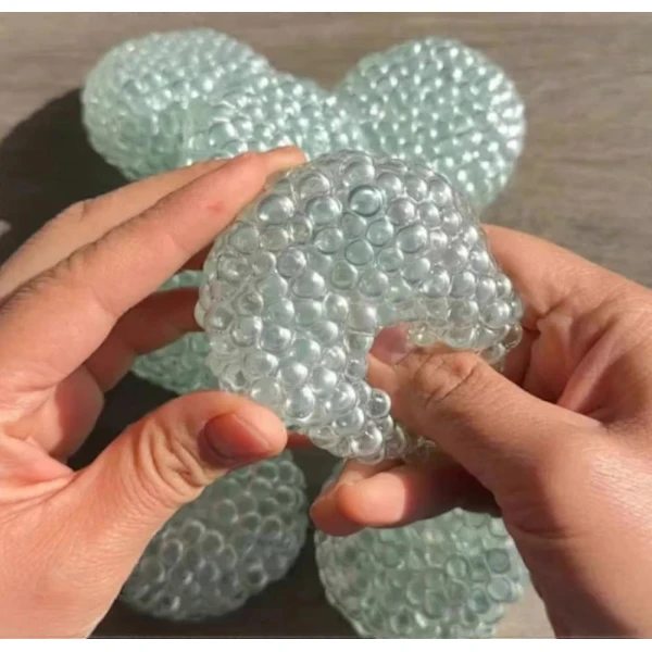 Håndlavede trykaflastningsbolde, Squishy Stress Relief Sensorisk Legetøj Klemmebolde Transparent