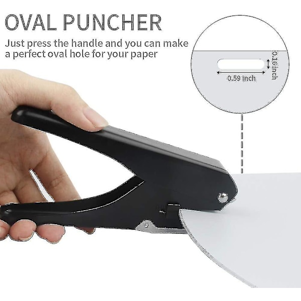Ellipseformet Hullklipper, Merkehullpunch for ID-kort, PVC-kort og Papir, Robust Hulltang for Profesjonell Bruk