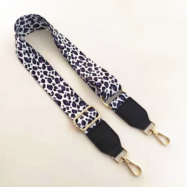 Skulderrem med leopardprint, 5 cm bred