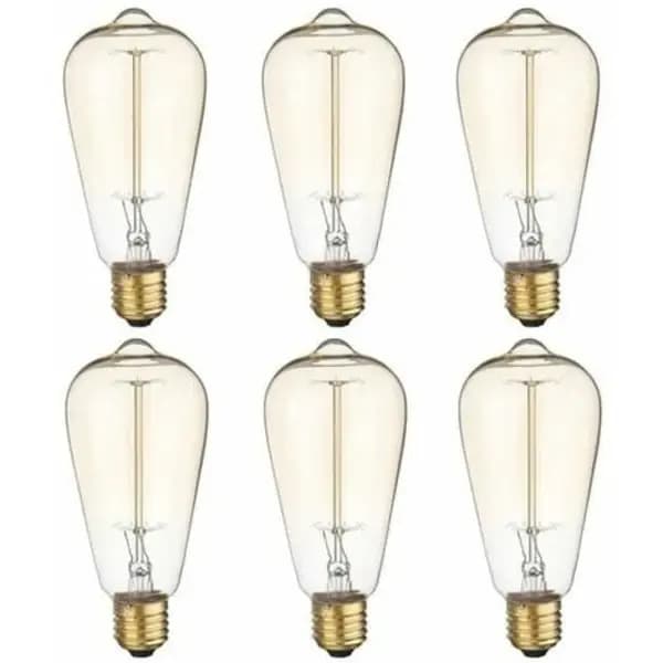 6x E27 60W Edison-glödlampa 220V ST64 Retro 64mm x 140mm