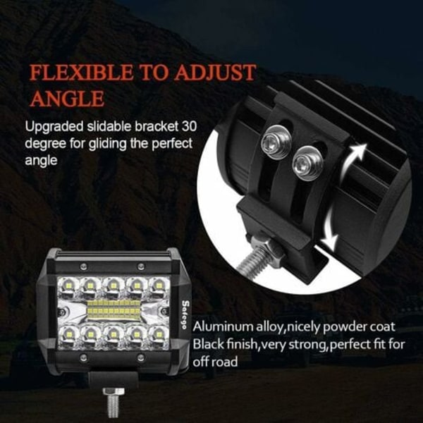TS-4\" 60W LED-työvaloprojektori LED-valopalkki Ajovalo 10800LM, Vedenpitävä IP67, Sumuvalot Maastoautolle Traktorille Kuorma-autolle SUV ATV