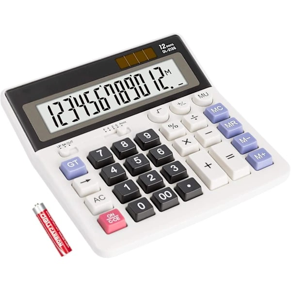 Bordskalkylator Standardfunktion för företag, Stor knapp, 12 siffror
