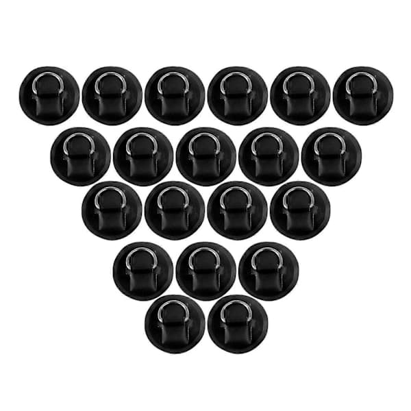 20x D-ring Pad/patch Dragringar i rostfritt stål för PVC Uppblåsbar Båt Svart