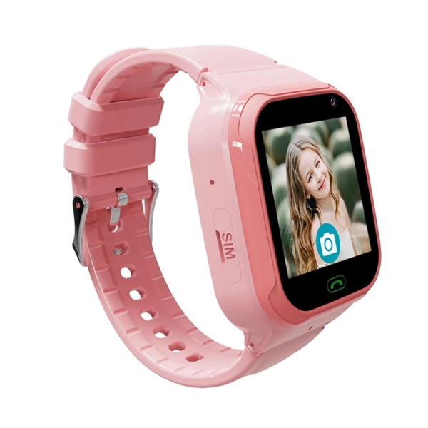 Ny design Kids Smart Watch 4g Sim Lbs/wifi Kamera Sos Call Vattentät födelsedagspresent Pink