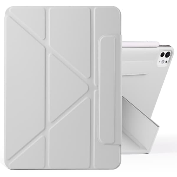 TS-Kunstlædercover med stativ og magneter til iPad Pro 13 2024 - Grå