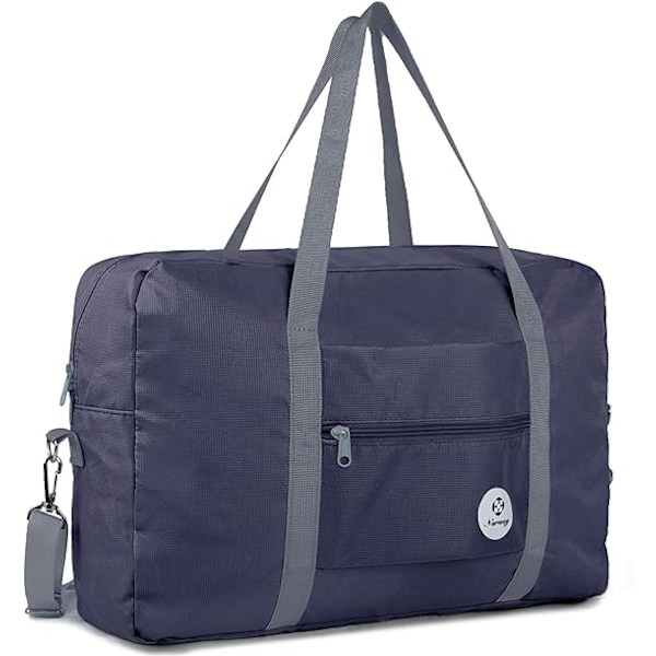 Under-sæde kabinekuffert til flyselskaber 45x36x20 Foldbar Rejsetaske Duffel Bag Holdall Tote Carry on Bagage Overnatning til Kvinder og Mænd Dark Blue