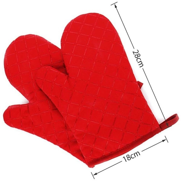 1 par värmebeständig halkfri silikonyta och mjuka handskar red