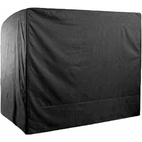 Vattentätt 3-sits gungöverdrag, 220x125x175cm 210D Oxford Anti-UV gungsitsöverdrag utomhus gungskyddsskydd - Svart