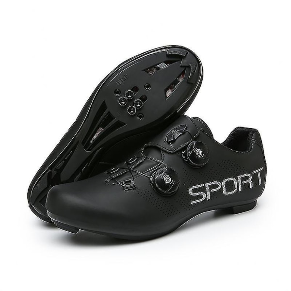Nya skor för män och kvinnor utomhusfritid olåsta landsvägscykel mountainbike ridskor Cykelskor med anti-sladd set black 41