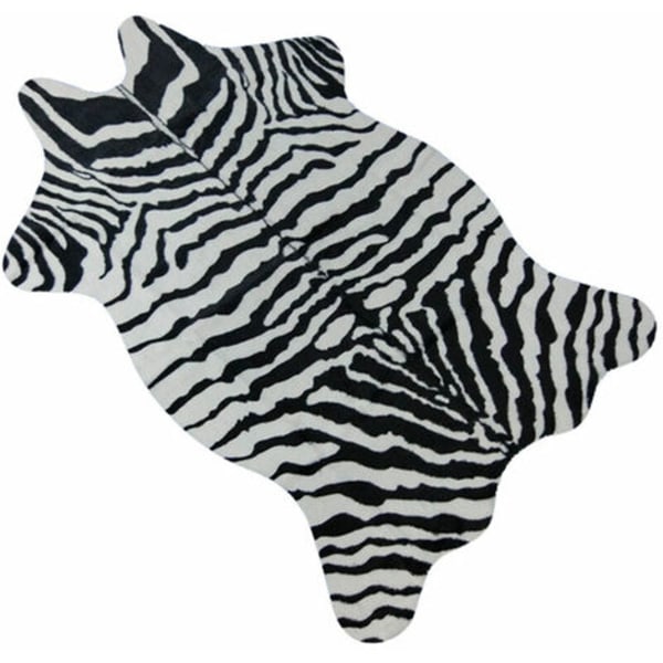 Matta i läderimitation med zebra/ko/get-tryck - Naturlig heminredning - 110x75 cm