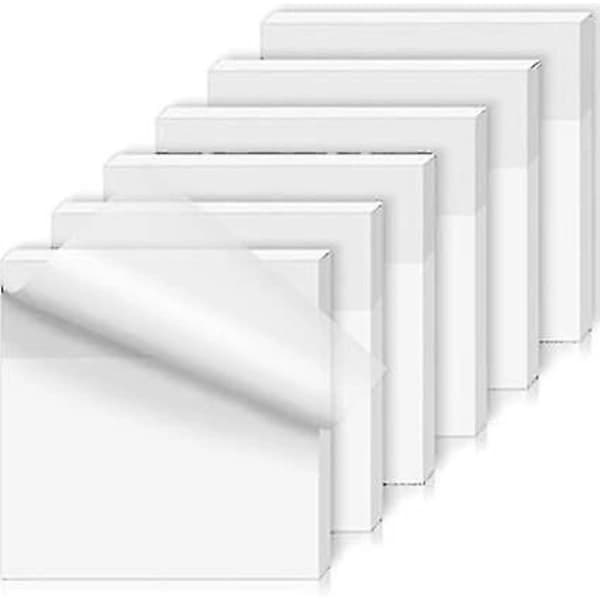 100 stk. transparente post-it notes, 76 x 76 mm transparente selvklæbende notes