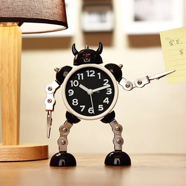 Robotväckarklocka för barn, pojkar, analog väckarklocka