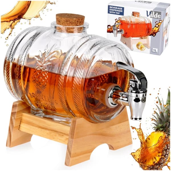 Glassdrikkedispenser med kran, stativ, 1 l 1115