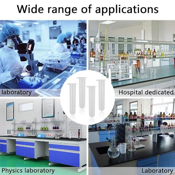 Laboratoriokeskiputket - 50 kpl 10 ml testiputkia asteikolla